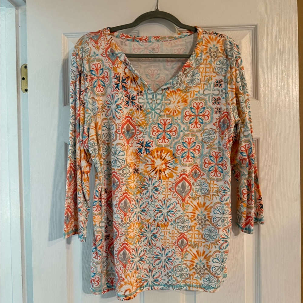 Talbots Graphic Multi Color Blouse from the T by Talbots collection.